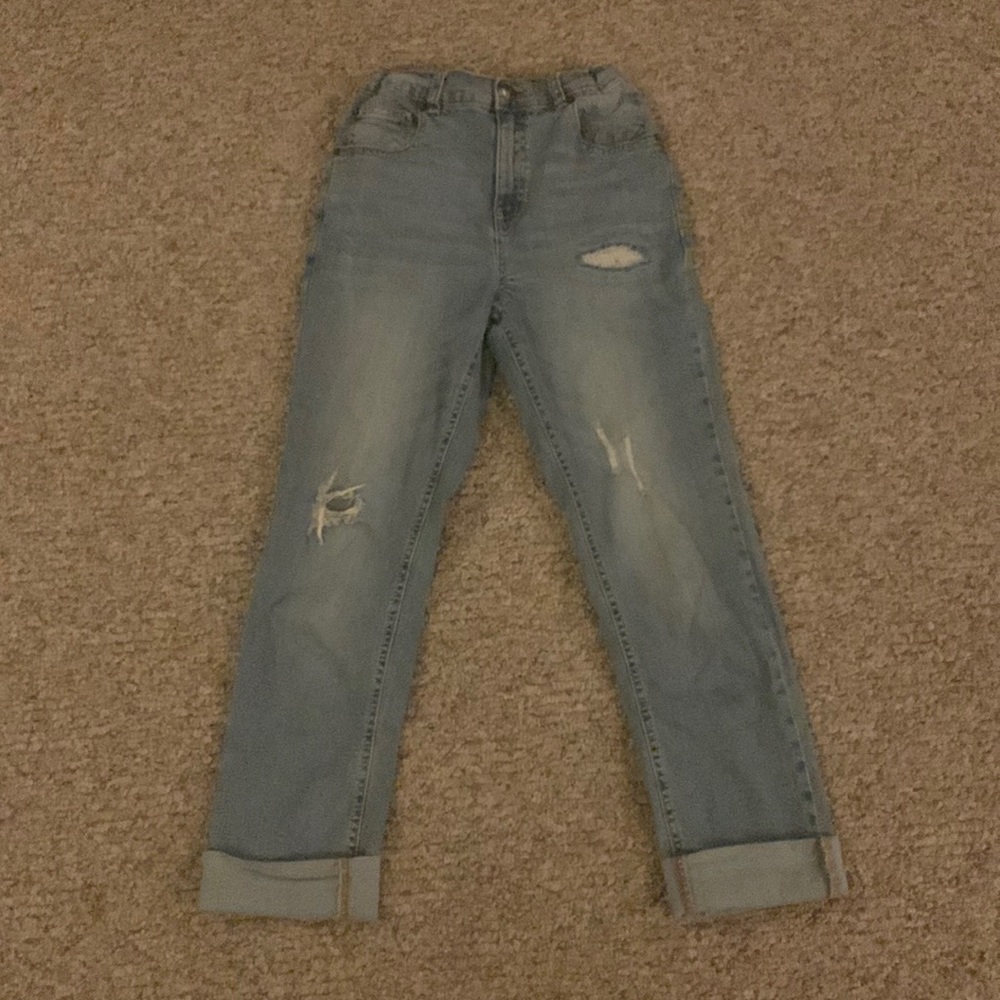 Girls Rustic Blue Peeble’s Jeans Size 14, with Waist Tightening Elastics